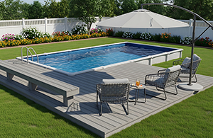 Partial in-ground pool